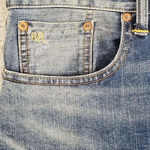 RRL Ralph Lauren Double RL Vintage Distressed Straight Leg Jeans USA 30X31 - Picture 5 of 16